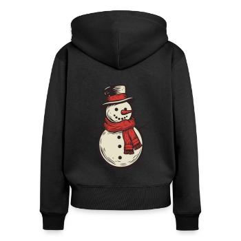 Snowman - Women's Premium Organic Zip Hoodie - black - Back - Julia (174cm)