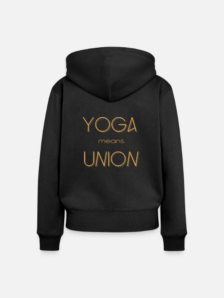 Yoga - Bedeutung - Frauen Premium Bio Zip Hoodie - Schwarz