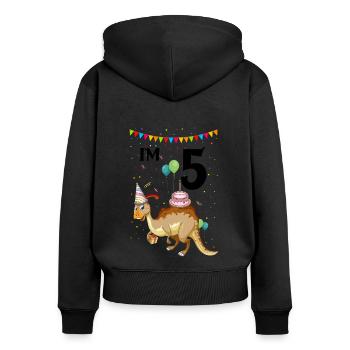 Paläontologie-Lehrer und Parasaurolophus Motif - Frauen Premium Bio Zip Hoodie - Schwarz - Hinten - Julia (174cm)