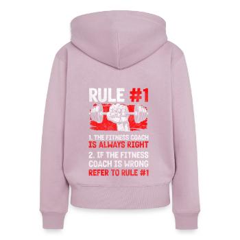 Trainer Gym Pumps Bench Press - Women's Premium Organic Zip Hoodie - dusky pink - Back - Julia (174cm)