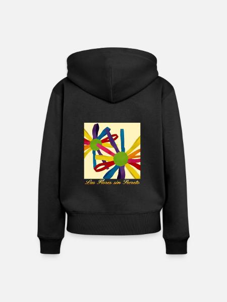Blumen ohne Geheimnis - Frauen Premium Bio Zip Hoodie - Schwarz