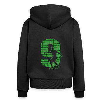 soccer sport soccer terrain de soccer - Sweat à capuche zippé Premium bio Femme - noir - Dos - Julia (174cm)