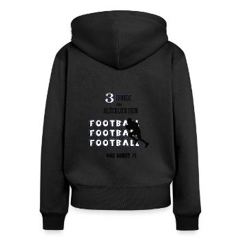 Football Footballspieler Fan Liebhaber Footballer - Frauen Premium Bio Zip Hoodie - Schwarz - Hinten - Julia (174cm)