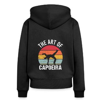 Capoeira – Martial Art Vintage Combat Sprüche - Frauen Premium Bio Zip Hoodie - Schwarz - Hinten - Julia (174cm)