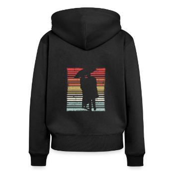 Regenschirm Umbrella love liebe paar - Frauen Premium Bio Zip Hoodie - Schwarz - Hinten - Julia (174cm)