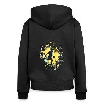 Soccer Passion Color Splash - Sweat à capuche zippé Premium bio Femme - noir - Dos - Julia (174cm)