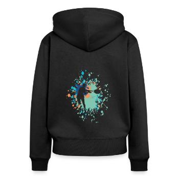 Tennis Return The Favor Color Splash - Women's Premium Organic Zip Hoodie - black - Back - Julia (174cm)