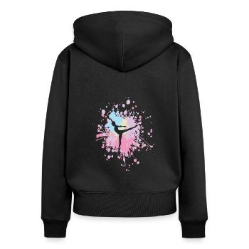 Dansez avec Passion Color Splash - Sweat à capuche zippé Premium bio Femme - noir - Dos - Julia (174cm)