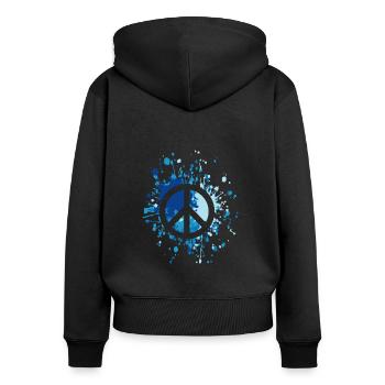 Éclaboussure de couleur de symbole de paix - Sweat à capuche zippé Premium bio Femme - noir - Dos - Julia (174cm)