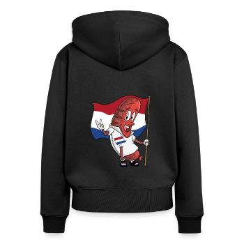Dutch Pork Bratwurst - Women's Premium Organic Zip Hoodie - black - Back - Julia (174cm)