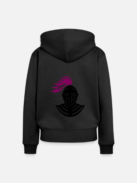 ritter - Frauen Premium Bio Zip Hoodie - Schwarz