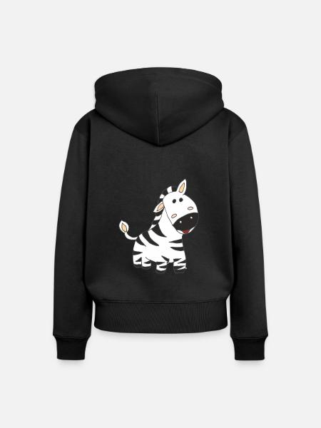 zebra - Frauen Premium Bio Zip Hoodie - Schwarz