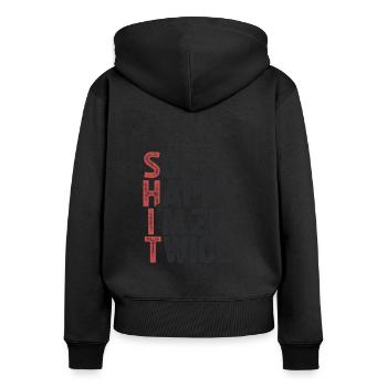 40 Geburtstag 40 Jahre Geburtstagsspruch lustig - Frauen Premium Bio Zip Hoodie - Schwarz - Hinten - Julia (174cm)