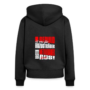 Lustiges Metallbauer Geschenk - Frauen Premium Bio Zip Hoodie - Schwarz - Hinten - Julia (174cm)