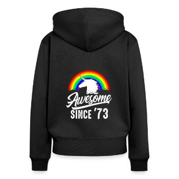 Großartig seit 1973 Frauen Geschenk 50. Geburtstag - Frauen Premium Bio Zip Hoodie - Schwarz - Hinten - Julia (174cm)