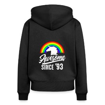 Großartig seit 1993 Geschenk Frauen 30. Geburtstag - Frauen Premium Bio Zip Hoodie - Schwarz - Hinten - Julia (174cm)