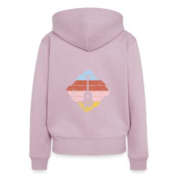 Ukulele - Sweat à capuche zippé Premium bio Femme - rose poudré - Dos - Julia (174cm)