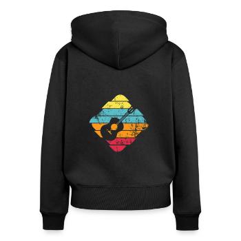 Ukulele - Sweat à capuche zippé Premium bio Femme - noir - Dos - Julia (174cm)