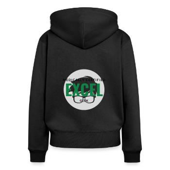 Medically Certified Excel Geek - Women's Premium Organic Zip Hoodie - black - Back - Julia (174cm)