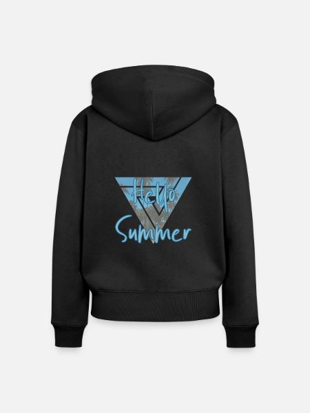 Sommer - Frauen Premium Bio Zip Hoodie - Schwarz