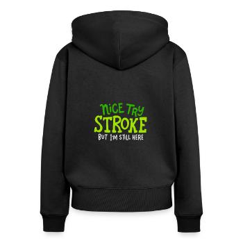 Stroke Surviving Gift Idea Netter - Sweat à capuche zippé Premium bio Femme - noir - Dos - Julia (174cm)