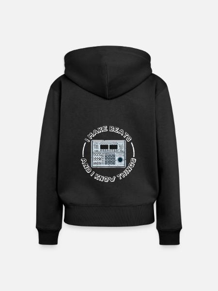 I Make Beats - Frauen Premium Bio Zip Hoodie - Schwarz