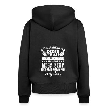 Forgiven at sexy December man gift shirt - Women's Premium Organic Zip Hoodie - black - Back - Julia (174cm)
