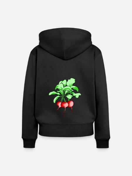 Radieschen. Geschenkidee - Frauen Premium Bio Zip Hoodie - Schwarz