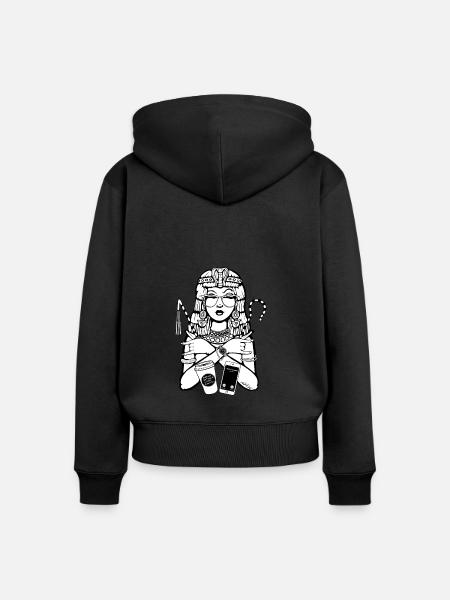 Cleopatra CEO - Frauen Premium Bio Zip Hoodie - Schwarz