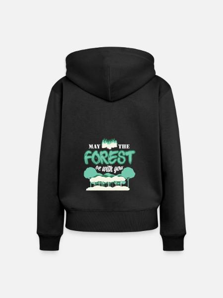 Wald Natur Förster - Frauen Premium Bio Zip Hoodie - Schwarz