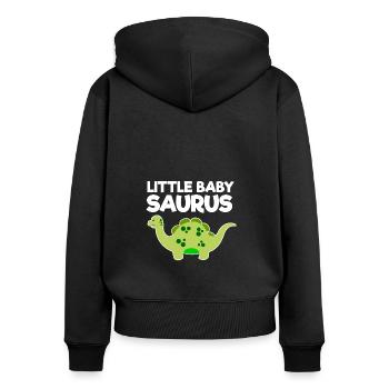 Green Little Baby Saurus v2 - Frauen Premium Bio Zip Hoodie - Schwarz - Hinten - Julia (174cm)