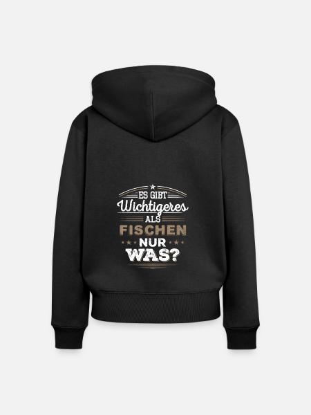 fischen, Fischer, Geschenk - Frauen Premium Bio Zip Hoodie - Schwarz