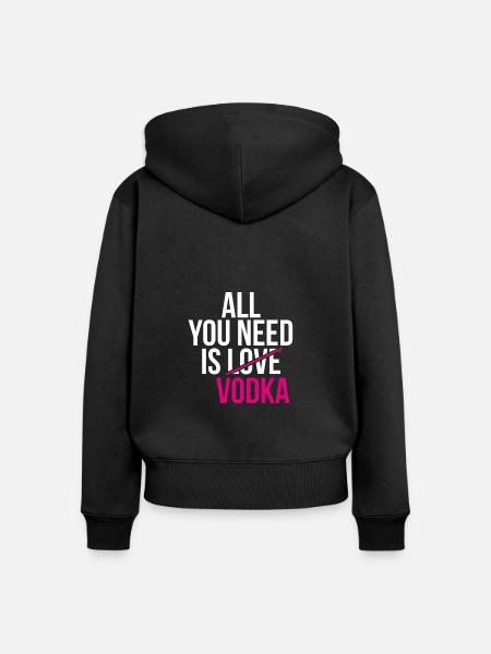 Vodka, Wodka, - Frauen Premium Bio Zip Hoodie - Schwarz