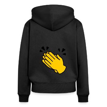 Emoji Applaus Skizze Farbe - Frauen Premium Bio Zip Hoodie - Schwarz - Hinten - Julia (174cm)