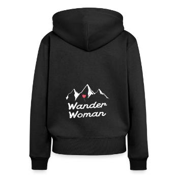 Wander Woman Alpen Trekking Outdoor Montagnes Nature - Sweat à capuche zippé Premium bio Femme - noir - Dos - Julia (174cm)