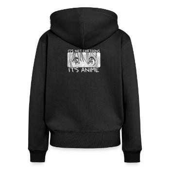 Ce ne sont pas des dessins animés - c’est anime - Shoujo - Sweat à capuche zippé Premium bio Femme - noir - Dos - Julia (174cm)