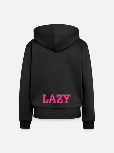 LAZY - Frauen Premium Bio Zip Hoodie - Schwarz