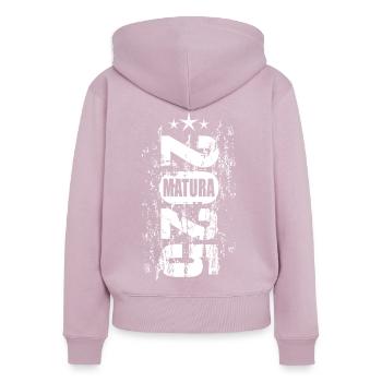 Matura 2025 - Frauen Premium Bio Zip Hoodie - Altrosa - Hinten - Julia (174cm)
