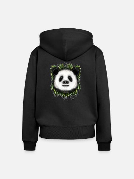 Ping Panda von Jon Ball - Frauen Premium Bio Zip Hoodie - Schwarz