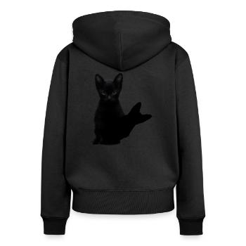 Cat Vector Animal Pet Kitten Image - Women's Premium Organic Zip Hoodie - black - Back - Julia (174cm)