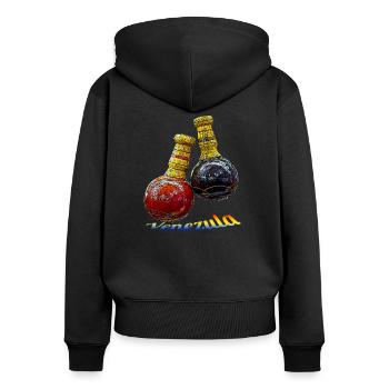 maracas musique latine mexique fiesta - Sweat à capuche zippé Premium bio Femme - noir - Dos - Julia (174cm)