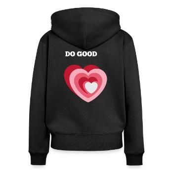 DO GOOD - Women's Premium Organic Zip Hoodie - black - Back - Julia (174cm)
