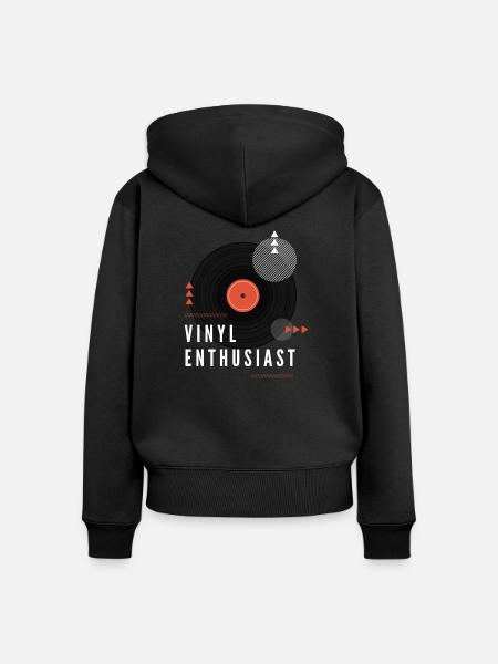 Vinyl Enthusiast - Frauen Premium Bio Zip Hoodie - Schwarz