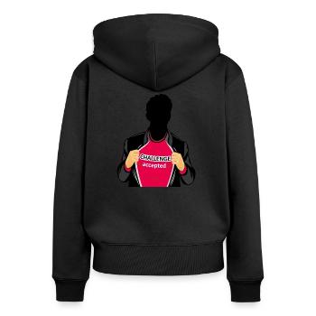 Challenge accepted - Women's Premium Organic Zip Hoodie - black - Back - Julia (174cm)