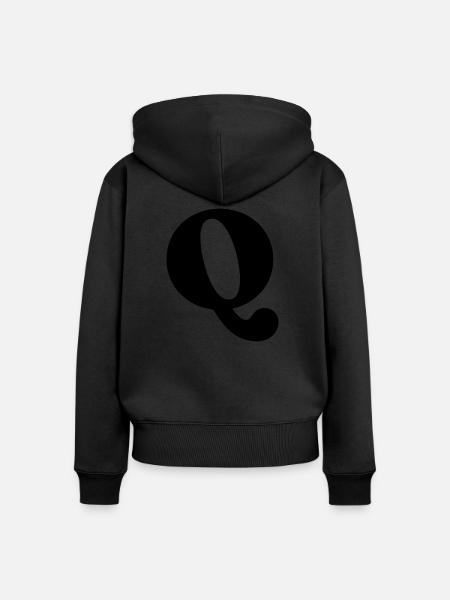 Buchstabe Q - Frauen Premium Bio Zip Hoodie - Schwarz
