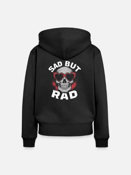 Cooler Goth-Look mit Tiefgang - Frauen Premium Bio Zip Hoodie - Schwarz