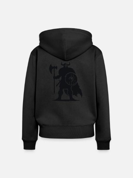 wikinger warrior - Frauen Premium Bio Zip Hoodie - Schwarz