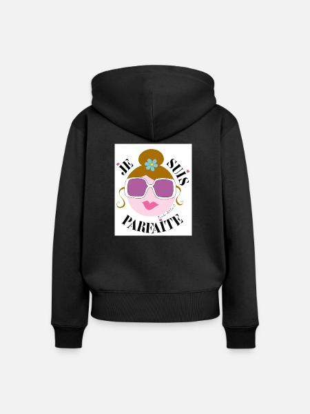 Ich bin Perfekt - Frauen Premium Bio Zip Hoodie - Schwarz