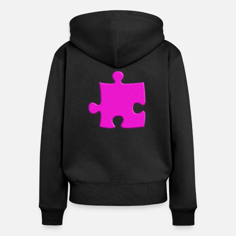 puzzelteil 2 - Frauen Premium Bio Zip Hoodie - Schwarz