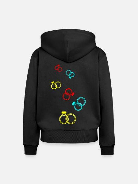 Eheringe symbol - Frauen Premium Bio Zip Hoodie - Schwarz